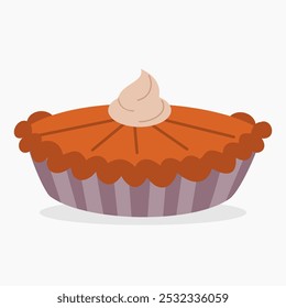 Pumpkin pie vector illustration isolated on white background	