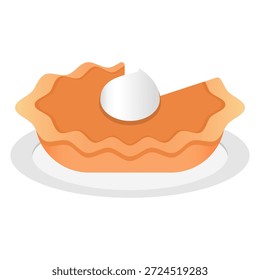 Pumpkin Pie Vector Illustration Isolated