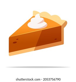 Pumpkin pie vector isolated illustration