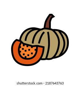 pumpkin piece color icon vector. pumpkin piece sign. isolated symbol illustration