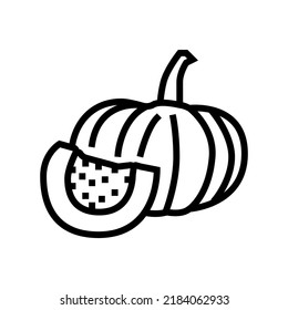 pumpkin piece line icon vector. pumpkin piece sign. isolated contour symbol black illustration