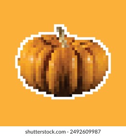pumpkin pixel art design vector