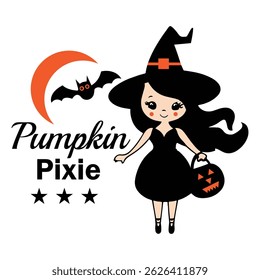 Vetor e ilustração da camiseta da abóbora Pixie