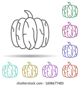Pumpkin, plant, food multi color style icon. Simple thin line, outline vector of dia de muertos icons for ui and ux, website or mobile application