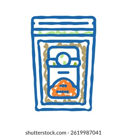abóbora em pó ícone doodle esboço vetor. abóbora em pó sinal. ilustração símbolo isolado