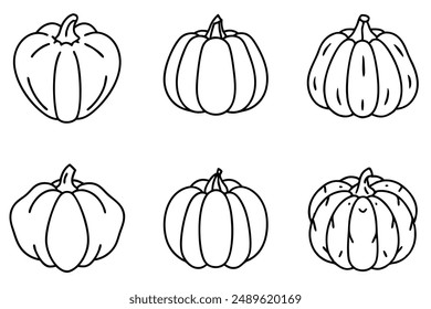 Kürbispulpe Linie Kunst Herbst Thema