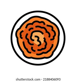 Kürbisfarbensymbol, Vektorgrafik. Kürbispüree-Schild. einzelne Symbolillustration