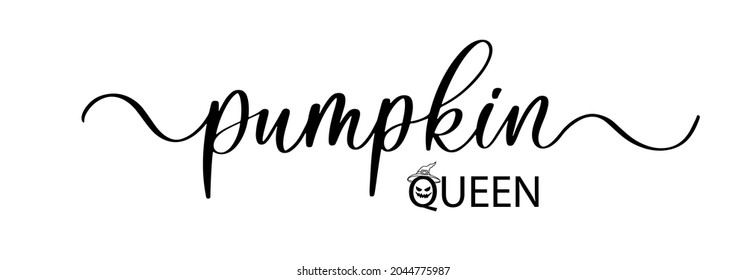 Pumpkin Queen - vector brush calligraphy banner