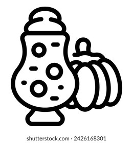 Pumpkin recipe latte icon outline vector. Cup season food. Ceramic drink