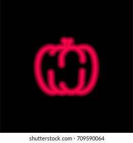 Pumpkin red glowing neon ui ux icon. Glowing sign logo vector
