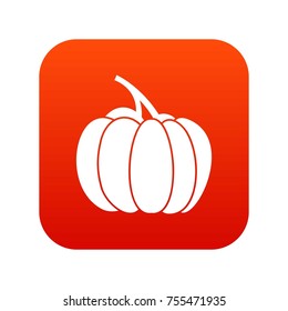 Pumpkin red icon for any design isolated on white vector illustration