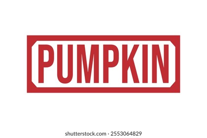 Sello de goma rojo sobre fondo blanco. Signo de sello de CALABAZA. Sello de CALABAZA.