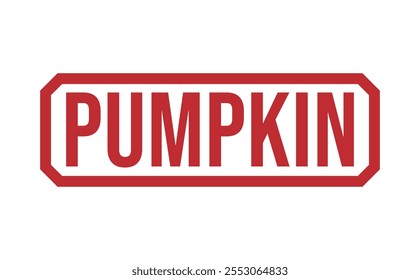 Sello de goma rojo sobre fondo blanco. Signo de sello de CALABAZA. Sello de CALABAZA.
