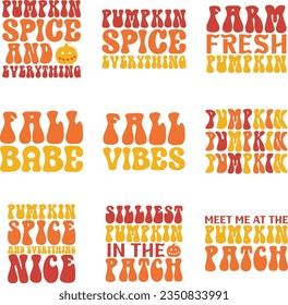 pumpkin retro svg design and eps file
