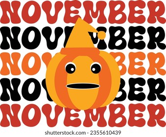 pumpkin retro svg design and eps file