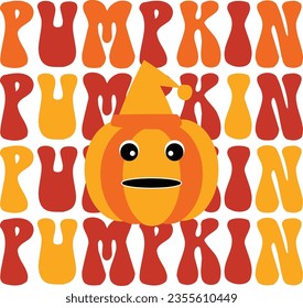 pumpkin retro svg design and eps file