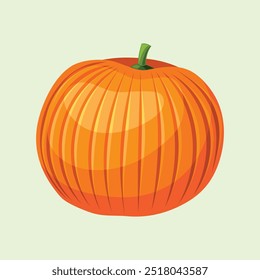 Pumpkin Ripe Shiny Colorful Vector Clip Art