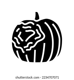 pumpkin rotten food glyph icon vector. pumpkin rotten food sign. isolated symbol illustration