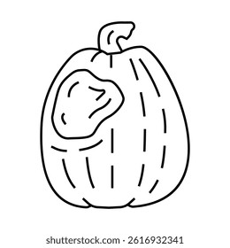 pumpkin rotten food line icon vector. pumpkin rotten food sign. isolated contour symbol black illustration