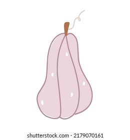 Pumpkin scandinavian style vector illustration for sticker, print, poster, card