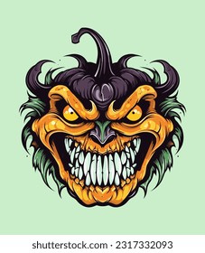 Pumpkin scarecrow logo design  A playful and festive illustration that brings together the spirit of scarecrows and the warmth of pumpkins
