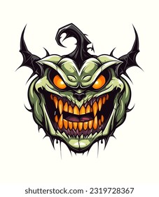 Diseño del logo del espantapájaros de calabaza Una ilustración divertida y festiva que reune el espíritu de las espantapájaros y la calidez de las calabazas