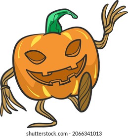 Pumpkin scary halloween vector cute