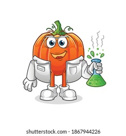pumpkin scientist character. cartoon mascot vector