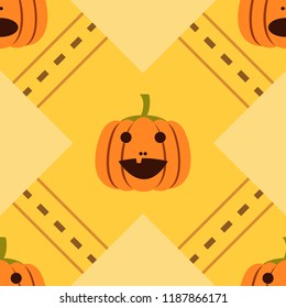 pumpkin seamless background. coloring background by yellow and light brown for autumn feeling