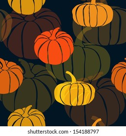 Pumpkin seamless background. Vector pattern for web-design, textile, graphic design. Halloween background 