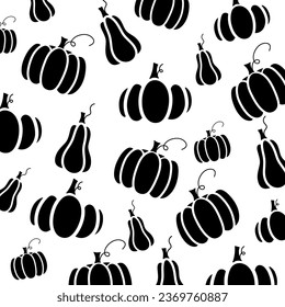 Pumpkin seamless pattern. Pumpkin background foe Harvest festival or Thanksgiving day. Vector repeating print
