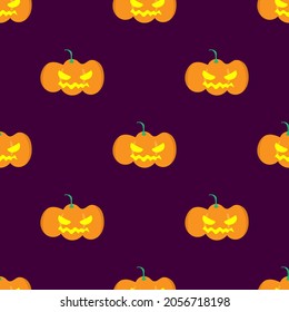 Pumpkin seamless pattern background. Halloween concept. vector illustration.
