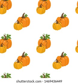 pumpkin seamless pattern. Bright illustration for fabric and wallpaper design.