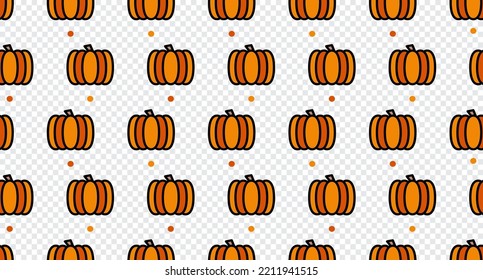 Pumpkin seamless pattern cute background. Vector cute pumpkins seamless pattern isolated. Pumpkin seamless background. Vector illustration