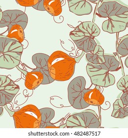 Pumpkin seamless pattern. Design template for wallpaper, wrapping