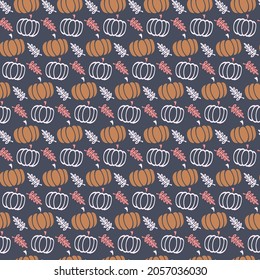 Patrón de calabaza sin fisuras para el otoño de los días festivos. Elementos de Acción de Gracias y Halloween.Icono de diseño plano de calabaza