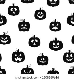Pumpkin seamless pattern. Halloween pumpkins. Vector