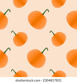 pumpkin seamless pattern. halloween vector illustration. Vector orange falling pumpkins seamless repeat pattern background. Great for fall themed designs, invitation, fabric, packaging projects