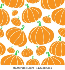 Pumpkin seamless pattern on white background