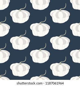Pumpkin seamless pattern on the white background. Vector illustration