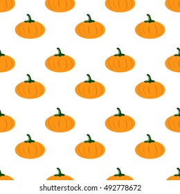 Pumpkin seamless pattern on white background
