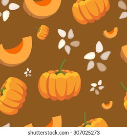 Pumpkin seamless pattern vector illustration