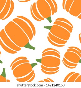 Pumpkin seamless pattern. Vegetable. Hand drawn doodle vector sketch. Healthy food. Vegetarian product. Vegan menu