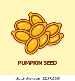 Pumpkin Seed cartoon vector icon illustration isolated