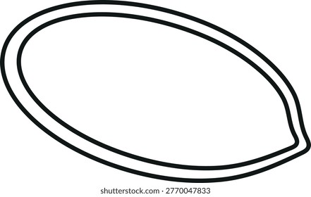 Pumpkin seed coloring page for kids, Cucurbita pepo seed vector illustration