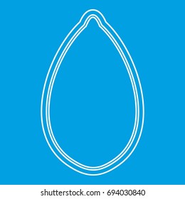 Pumpkin seed icon blue outline style isolated vector illustration. Thin line sign