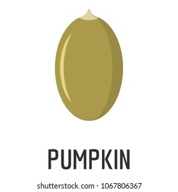 Pumpkin seed icon. Flat illustration of pumpkin seed vector icon for web