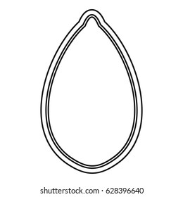 Pumpkin seed icon in outline style isolated on white background vector illustration
