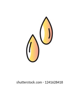 pumpkin seed icon vector design with sadow style. nut and bean icon