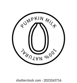 Pumpkin Seed Line Icon In A Simple Style. Natural Product Containing Milk. Vector sign in a simple style isolated on a white background.